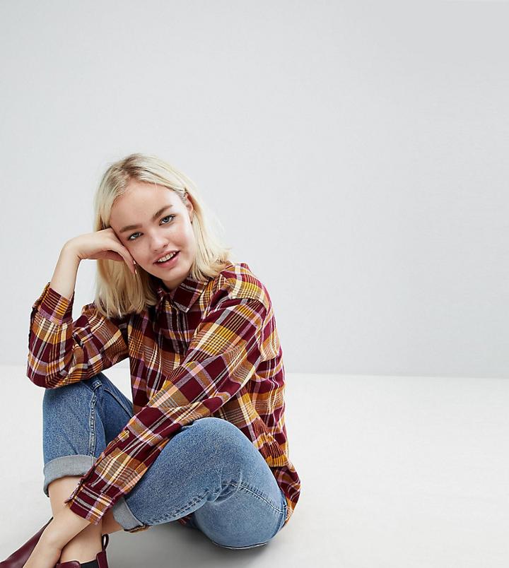 Monki Check Shirt - Red