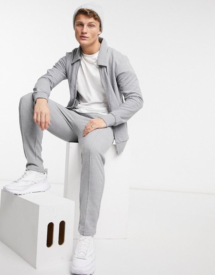 Jack & Jones Premium Pleated Sweatpants In Light Gray-grey
