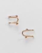 Asos Design Ear Cuffs With Double Ball Detail - Gold