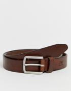 Jack & Jones Leather Belt In Brown