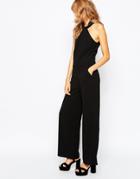 Vila Wide Leg Halterneck Jumpsuit - Black