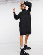 Noisy May Oversized Knitted Dress In Dark Gray-grey