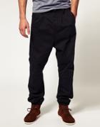 Asos Cuffed Carrot Chino Pants - Blue