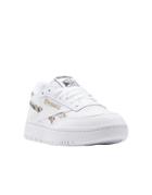 Reebok Club C Double Sneakers In White And Leopard Print