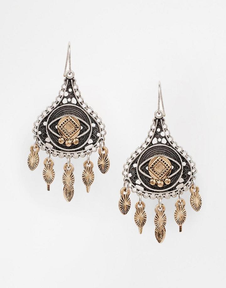 Asos Filigree Chandelier Through Earrinngs - Multi