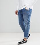 Asos Design Plus Skinny Jeans In Dark Wash - Blue
