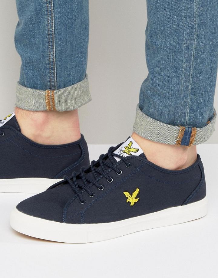 Lyle & Scott Canvas Sneaker In Navy - Navy