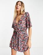Topshop Romper In Peony Flower-multi