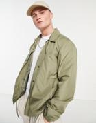 French Connection Nylon Summer Coach Jacket In Light Khaki-green