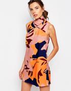 C/meo Collective High Neck Printed Shift Dress - Multi