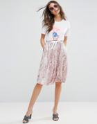 Asos Velvet Skirt With Drawstring Waist - Pink
