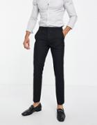 Topman Skinny Textured Pants In Black