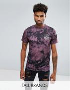 Jacamo Tall T-shirt With Tie Dye Print In Purple - Purple