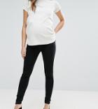 Asos Maternity Pull On Jeggings In Washed Black With Over The Bump Waistband - Black
