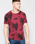 Firetrap Skull Print Crew Neck T-shirt - Red