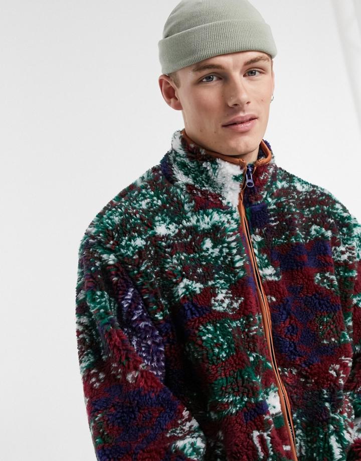 Jaded London Patchwork Borg Jacket-multi