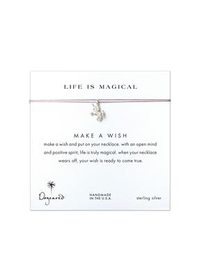 Dogeared Life Is Magical Silver Unicorn Make A Wish Necklace - Silver