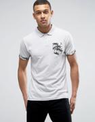 D-struct Palm Print Polo - Gray