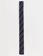 Selected Homme Stripe Knitted Tie - Navy