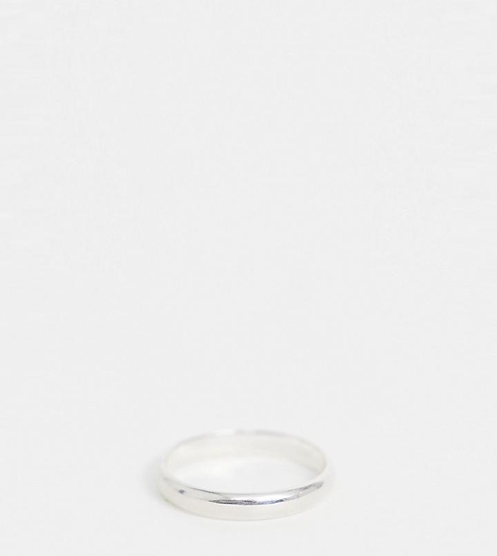 Asos Design Curve Sterling Silver Sleek Thick Band Ring - Silver