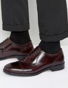 Base London Noel Leather High Shine Brogue Shoes - Red