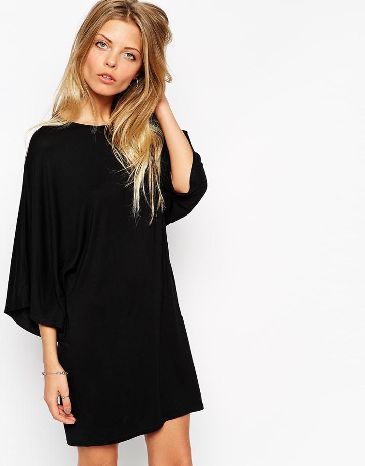 Asos T-shirt Dress With Kimono Sleeves - Camel