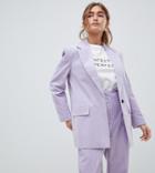 Asos Design Petite Cord Tailored Blazer - Purple