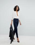 Y.a.s Tailored Pants With Elasticated Waist In Navy