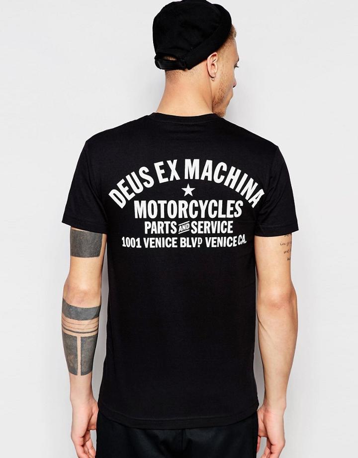 Deus Ex Machina T-shirt With Venice La Back Print - Black
