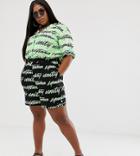 Asos Design X Glaad & Curve Shorts Two-piece In Unity Print-black
