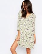 Ba & Sh Naouel Dress In Folk Print - Ecru P