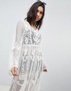 Missguided Lace And Crochet Festival Dress - White