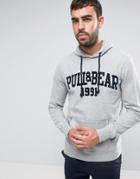 Pull & Bear Logo Hoodie In Gray - Gray