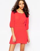 Ba & Sh Stella Flippy Dress In Red - Grosielle