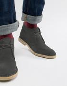 Asos Design Desert Boots In Gray Suede