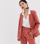 Warehouse Double Breasted Blazer In Pink - Pink
