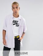 Reclaimed Vintage Inspired Oversized Shirt In Stripe - Purple