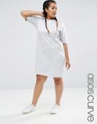 Asos Curve Lightweight Sweat T-shirt Dress - Gray