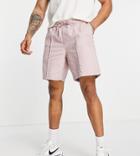 New Look Relaxed Fit Pull On Shorts With Pintuck In Mid Pink