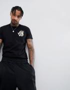 Versace Jeans T-shirt In Black With Gold Foil Tiger Logo - Black