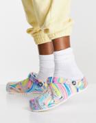 Crocs Classic Out Of This World Shoes In Rainbow Marble-multi
