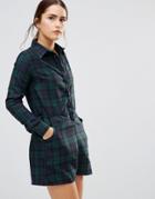 Uncivilised Check Playsuit - Green