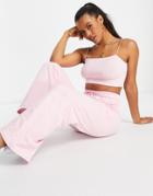 Asos Design Straight Leg Sweatpants With Deep Waistband And Pintuck In Organic Cotton In Baby Pink - Part Of A Set