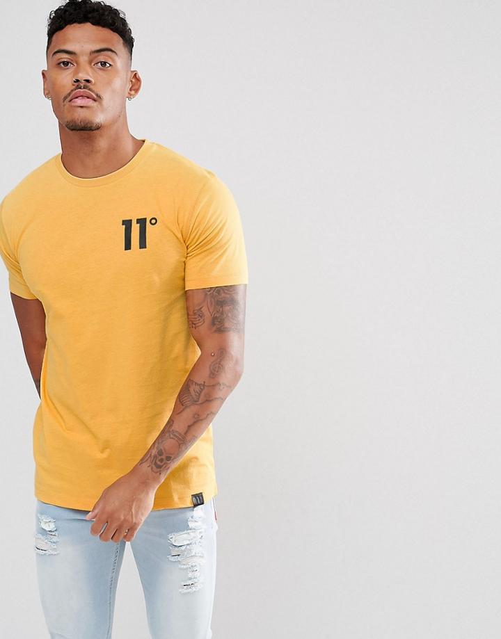 11 Degrees Muscle T-shirt In Yellow - Yellow