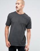 Only & Sons Oil Wash T-shirt With Raw Hem - Gray