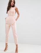Asos Lace Top Jumpsuit - Pink