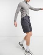 Asos Design Slim Jersey Shorts In Washed Black