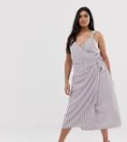 Asos Design Premium Beach Crop Top In Rainbow Stripe With Embroidery Two-piece-multi