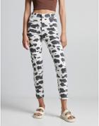 Bershka Skinny Jeans In Cow Print-multi