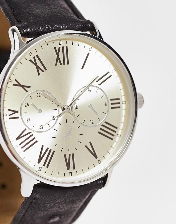 Topman Watch With Black Strap